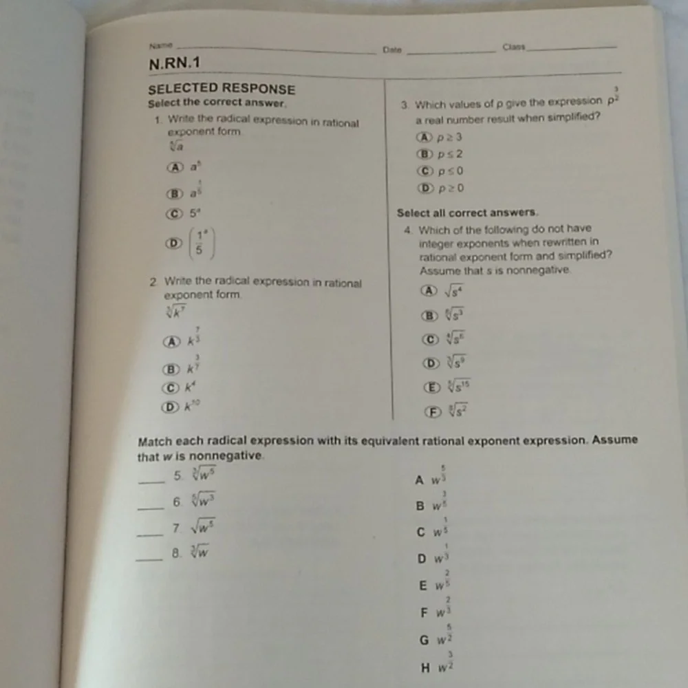 D- New Common Core Assessment Readiness - Algebra 1